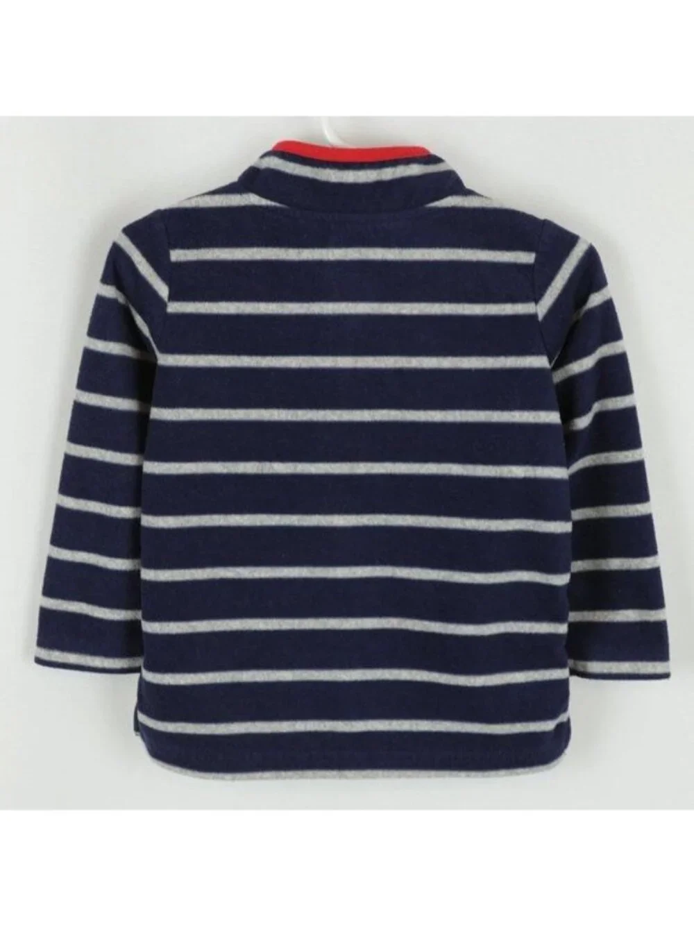 Carter's Infant 24 Months Blue Gray Striped Fleece 1/4 Zip Pullover Sweater